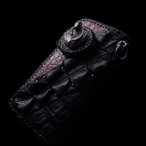 2013/01 バイカーズウォレット クロコダイル パープルブラック