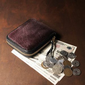 2020/12 ボルドーアザラシ ラウンドファスナーショートウォレット 