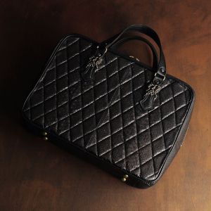 2022/12 キルティングブリーフケース 大 ダイヤモンドパイソン