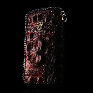 2015/12 縁編みロングウォレット ボルドークロコダイル