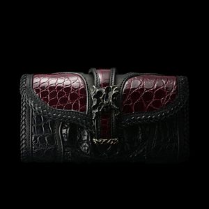 2016/12 1スナップ ロングウォレット パープルクロコダイル