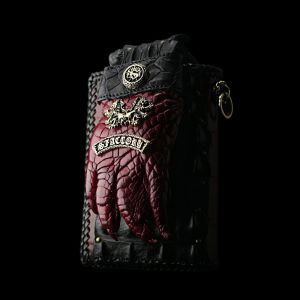 2016/12 ワニの手 ハーフウォレット レッドクロコダイル