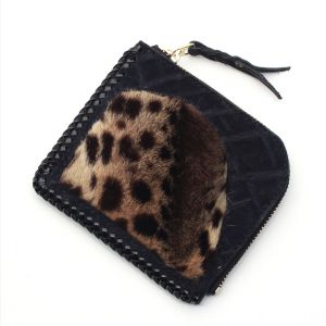 2018/01 後ろ足 L字コインケース ヒョウ毛皮