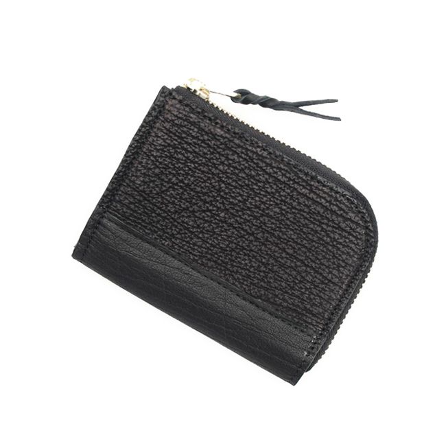 ★シャーク サメ革 長財布 ウォレット ブラック 小銭入れ付 エキゾチックレザー 鮫さながらのスピード決済】収納力と見やすさ抜群！強く美しいサメ革