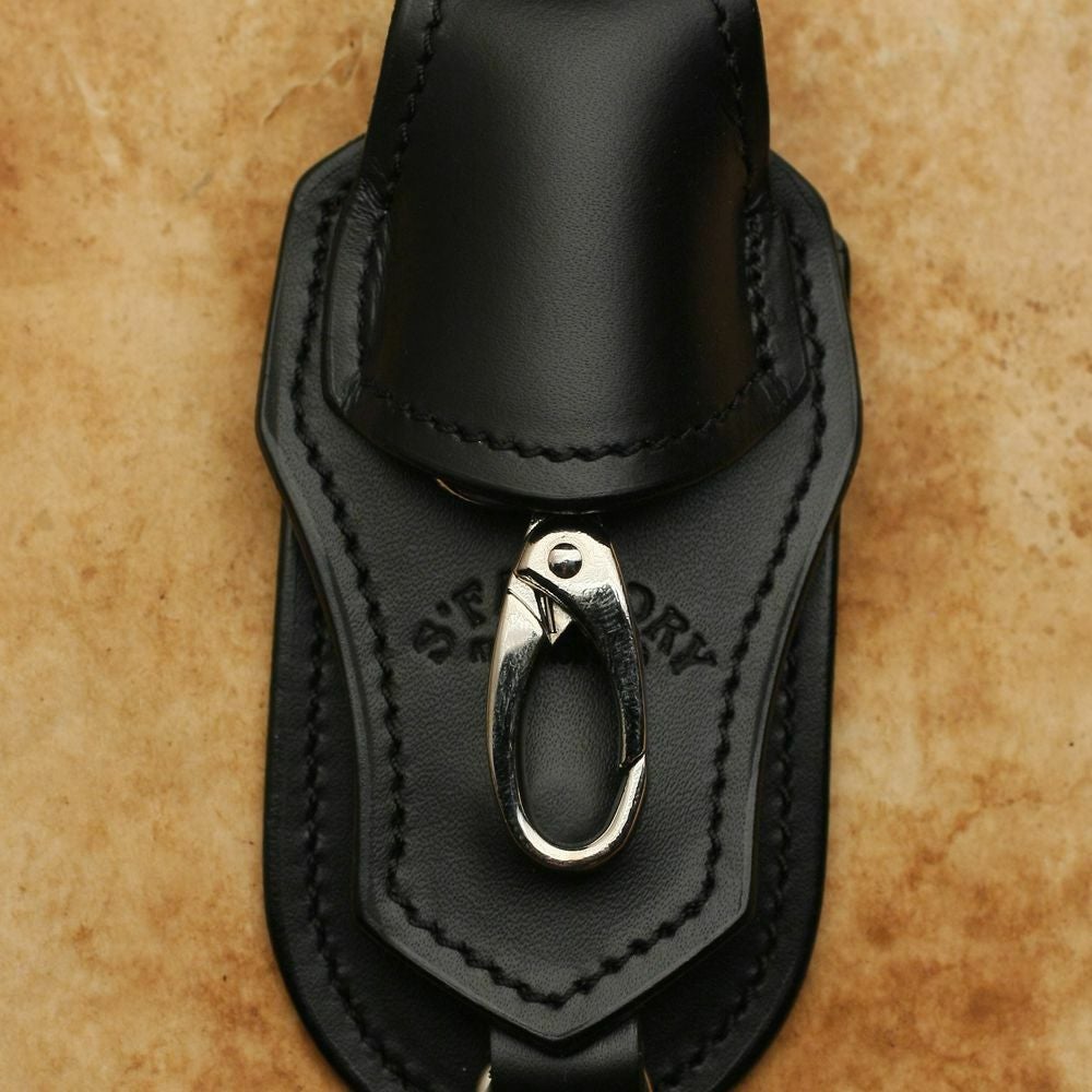 レザーブランドS'FACTORY キーリング＆ループ カウレザー ブラック（牛革）バイカーズ ベルトループ