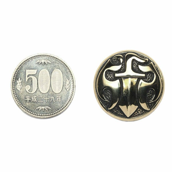 レザーブランドS'FACTORY ダガーコンチョ大 ブラス（真鍮） バイカーズ ウォレット カスタム パーツ