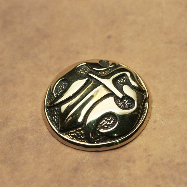 レザーブランドS'FACTORY ダガーコンチョ大 ブラス（真鍮） バイカーズ ウォレット カスタム パーツ