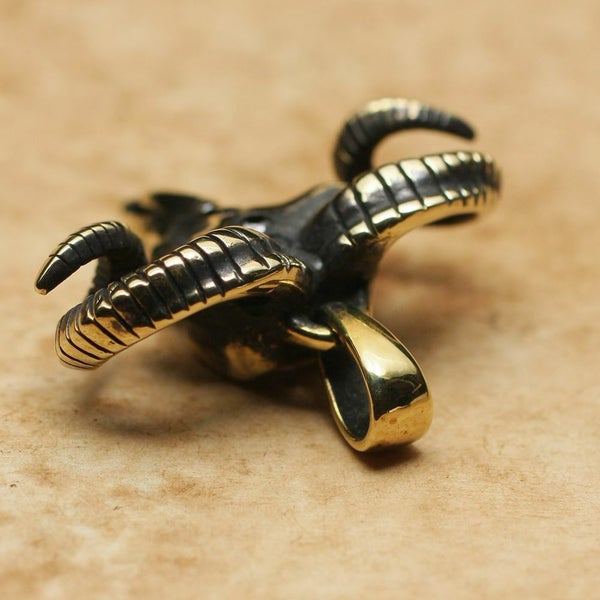 レザーブランドS'FACTORY ラムスカル ペンダントトップ ブラス（真鍮）メンズ アクセサリー ネックレス