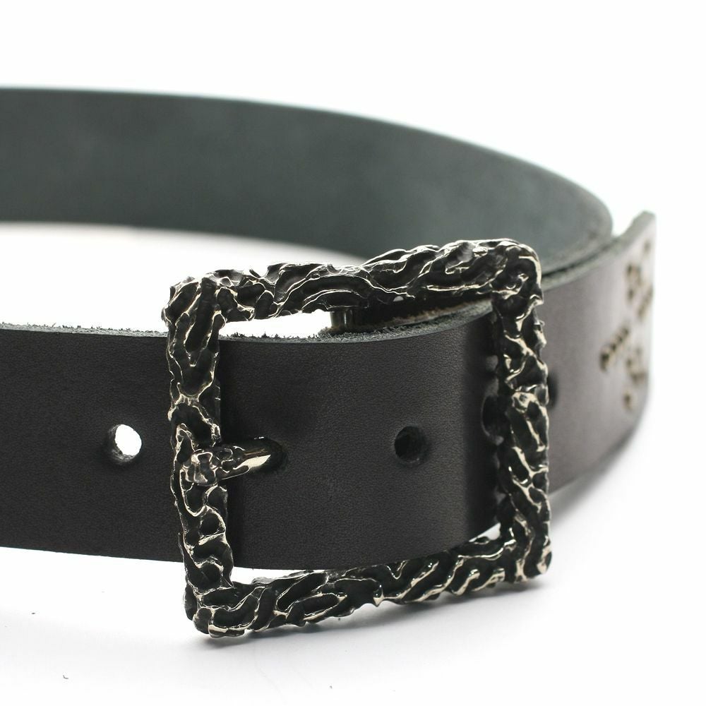 レザーブランドS'FACTORY フレイム バックル　白銅（キュプロニッケル） ベルト シルバー