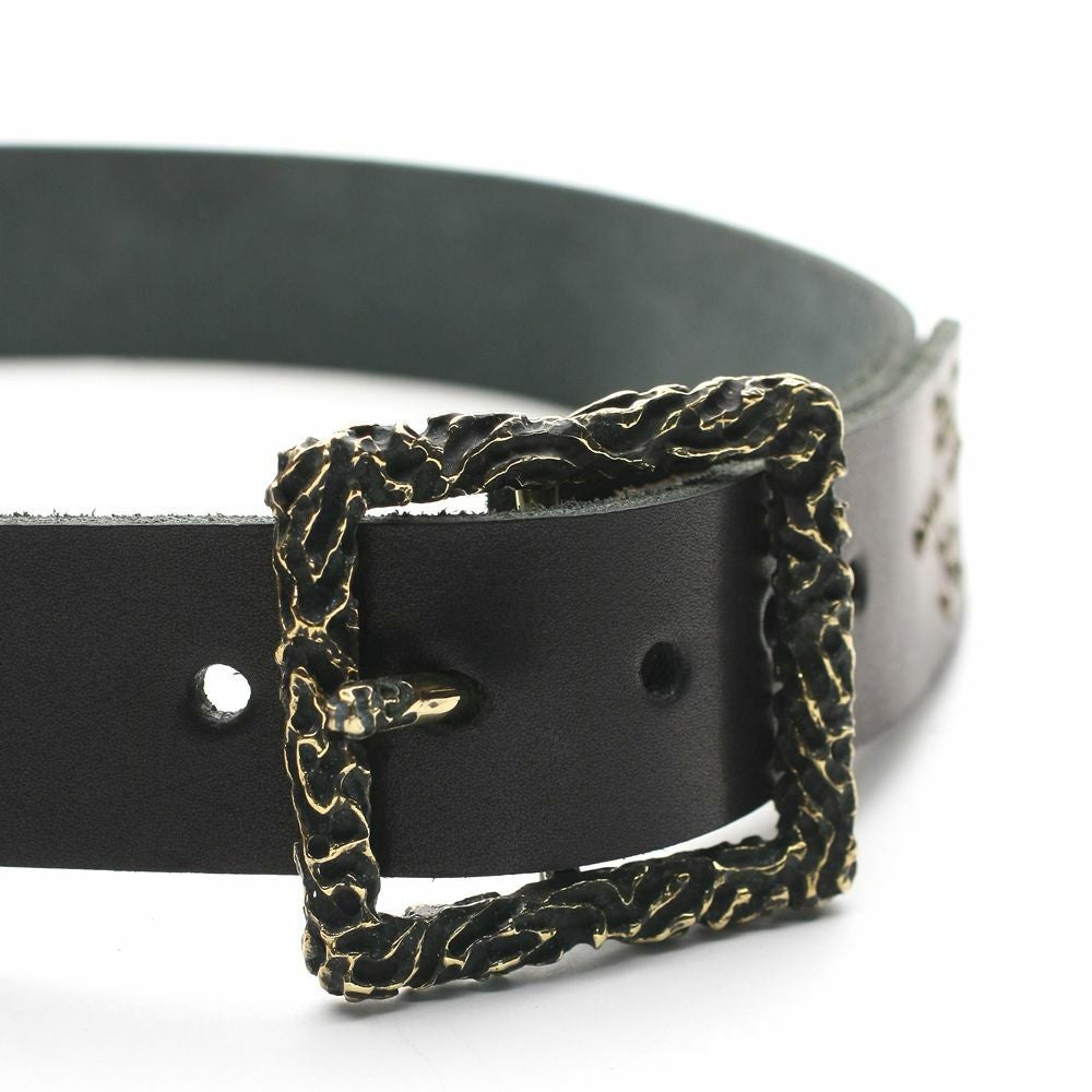 レザーブランドS'FACTORY フレイム バックル　ブラス（真鍮）ベルト ゴールド