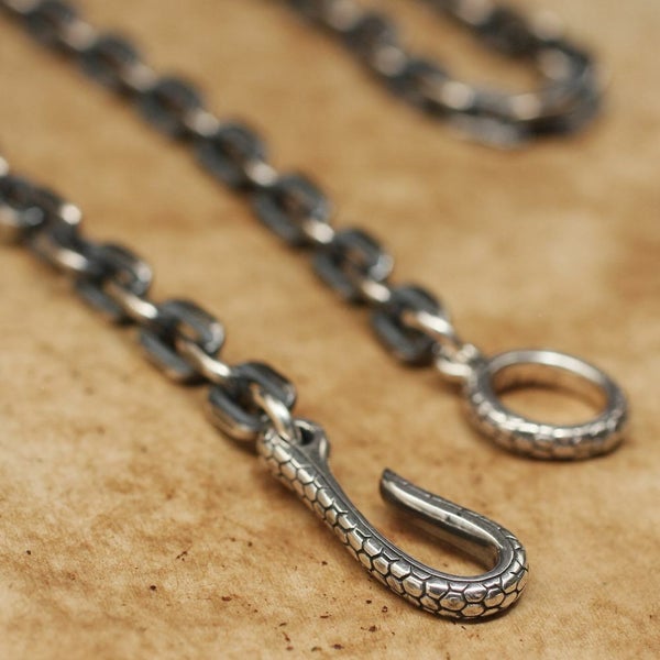 レザーブランドS'FACTORY スネークフック ネックレスチェーン 大 Silver925 メンズ アクセサリー ネックレス
