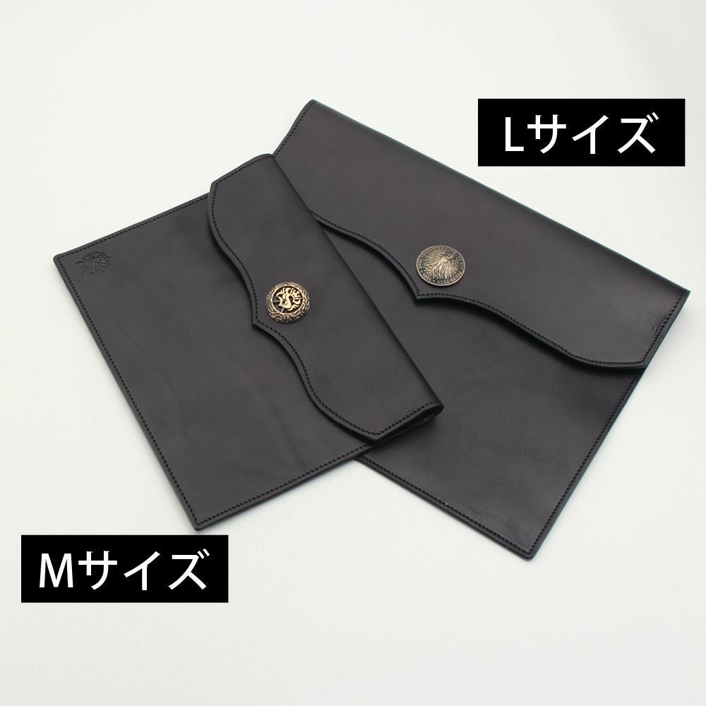 ドキュメントケース Mサイズ 栃木レザー ブラック（牛革）│メンズ革