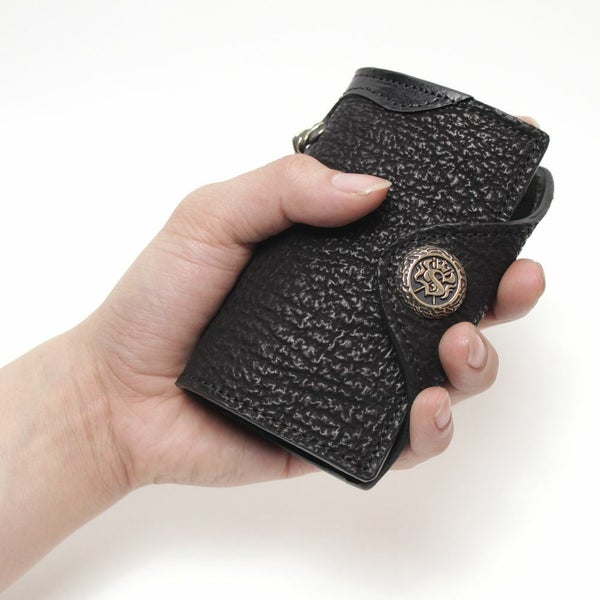 レザーブランドS'FACTORY 手帳型レザーキーケース サメ革（シャークスキン）