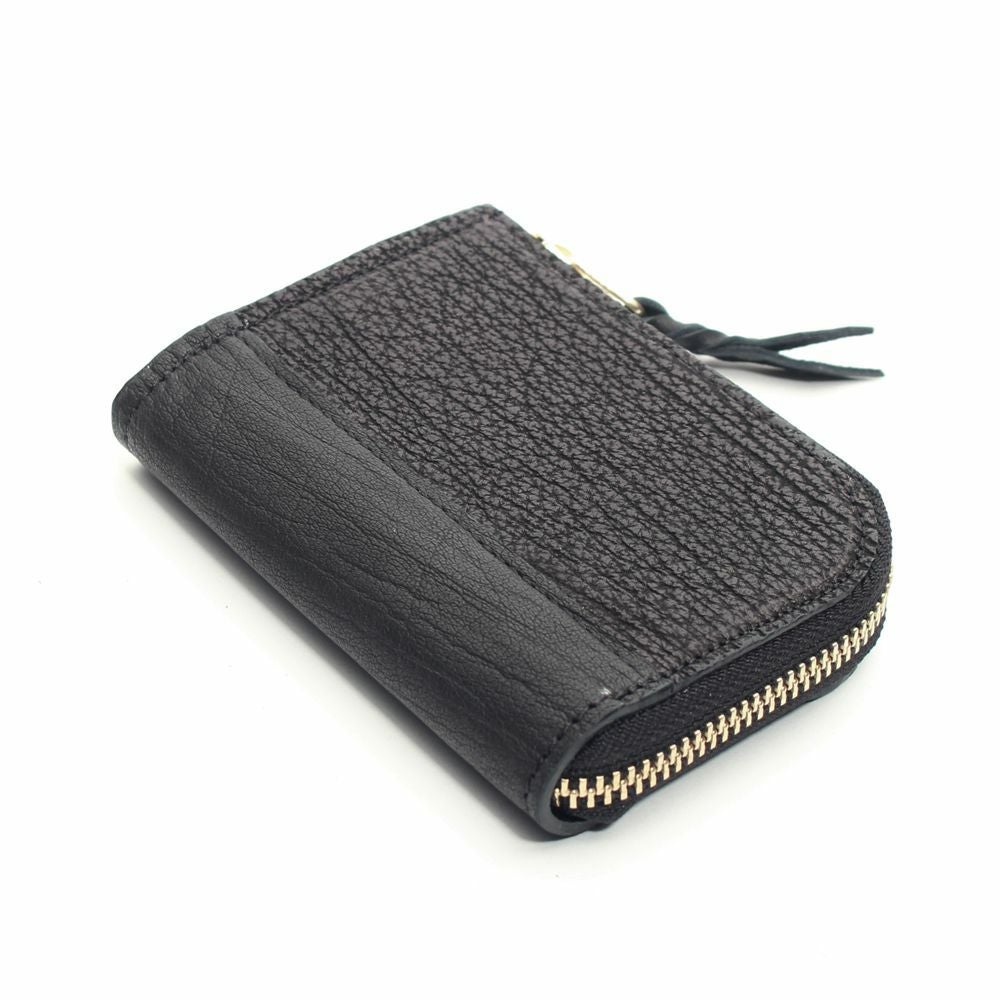 レザーブランドS'FACTORY  L字ファスナー ショートウォレット　シャーク（サメ革） メンズ革財布