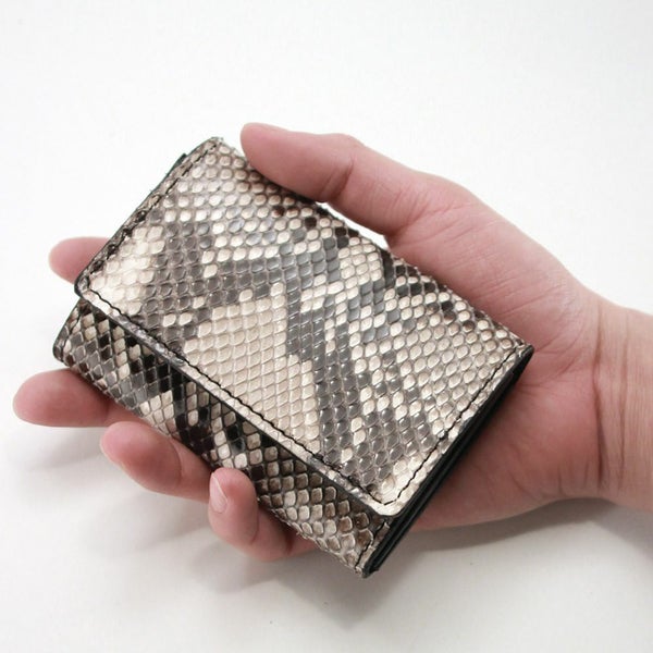 レザーブランドS'FACTORY シンプル名刺入れ パイソン（ヘビ革）革小物 カードケース