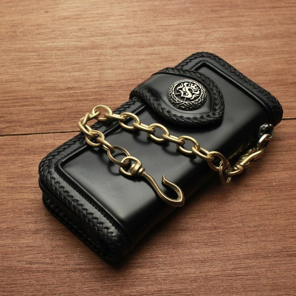 レザーブランドS'FACTORY ショート ウォレット チェーン リング ゴールド ブラス（真鍮）アクセサリー 短い 