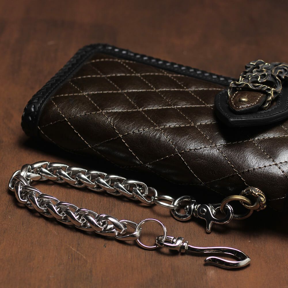 レザーブランドS'FACTORY ショート ウォレット チェーン インフィニティー シルバー ブラス（真鍮）アクセサリー 短い 