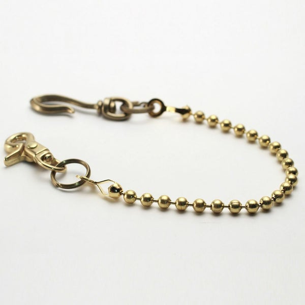 レザーブランドS'FACTORY ショート ウォレット チェーン ボール小 ゴールド ブラス（真鍮）アクセサリー 短い 