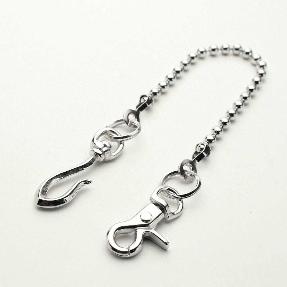 レザーブランドS'FACTORY ショート ウォレット チェーン ボール小 シルバー ブラス（真鍮）アクセサリー 短い 