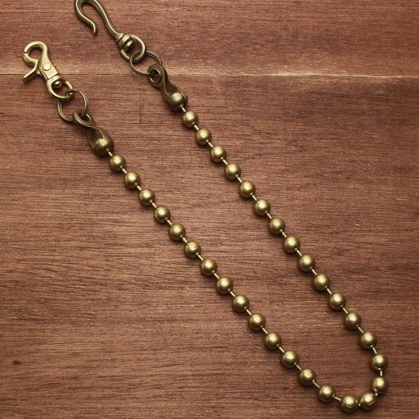 レザーブランドS'FACTORY ウォレット チェーン ボール大 ゴールド ブラス（真鍮）アクセサリー