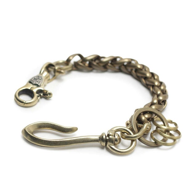 レザーブランドS'FACTORY キーリング ショート ウォレット チェーン インフィニティー ゴールド ブラス（真鍮）アクセサリー 短い 