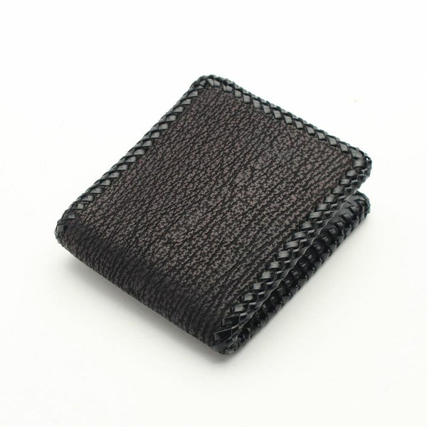 レザーブランドS'FACTORY 縁編み ショートウォレット シャーク(サメ革) メンズ革財布