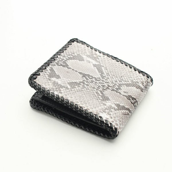 レザーブランドS'FACTORY 縁編み ショートウォレット パイソン(ヘビ革) メンズ革財布