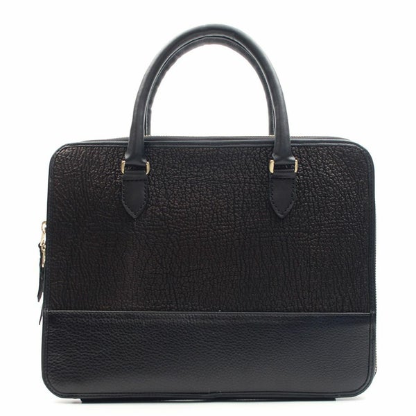 レザーブランドS'FACTORY スリム ブリーフケース　シャーク（サメ革）メンズ ブリーフバッグ