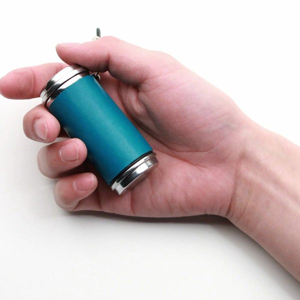 レザーブランドS'FACTORY 携帯灰皿シリンダー ポニー ターコイズブルー（馬革）革小物 喫煙具