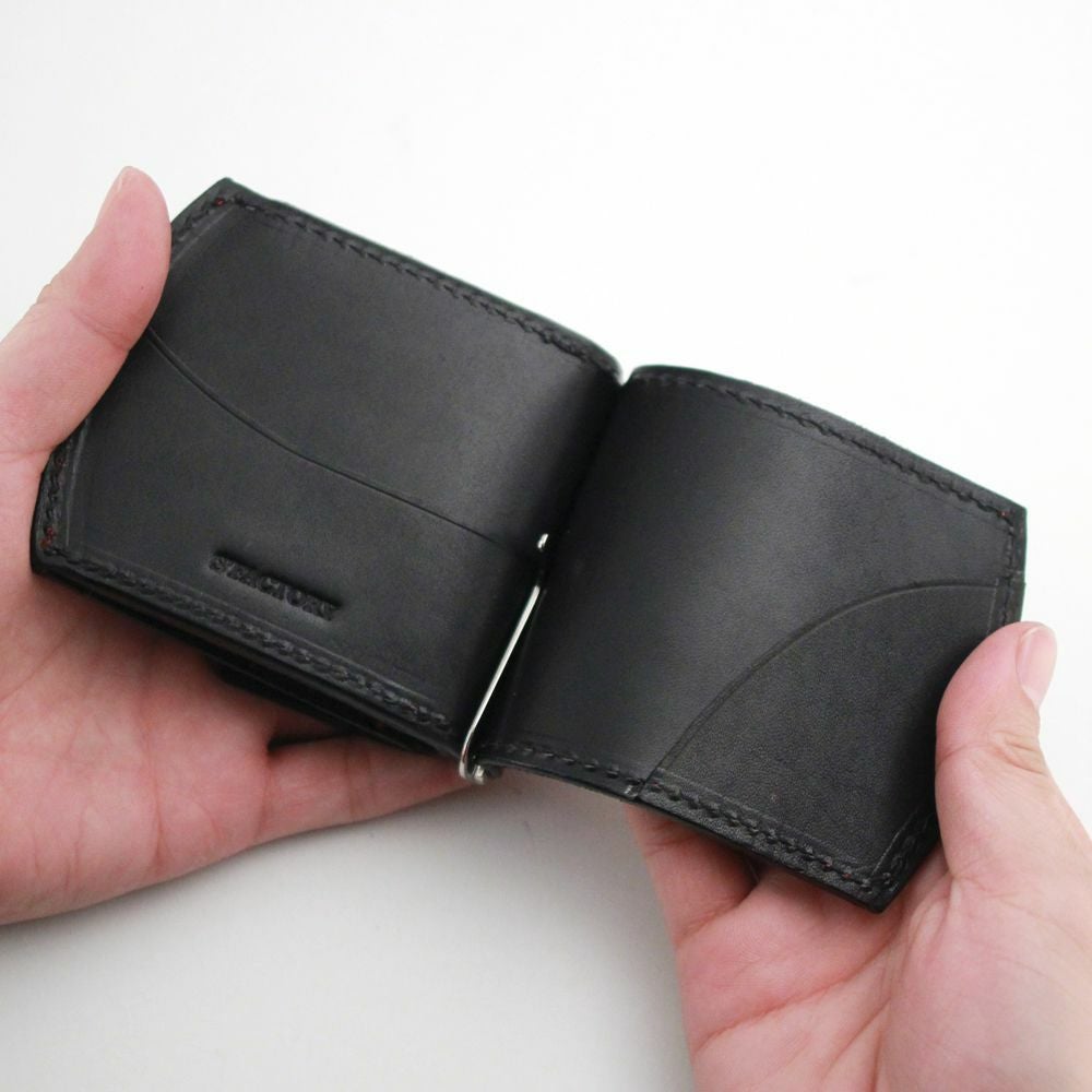 レザーブランドS'FACTORY コインケース付き マネークリップ カウレザー レッド（牛革）革小物