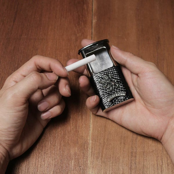 レザーブランドS'FACTORY 携帯灰皿 トカゲ革（リザード）