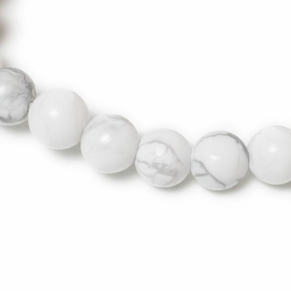 メンズ ストーンブレスレット ホワイトターコイズ マグネサイト アクセサリー silver925