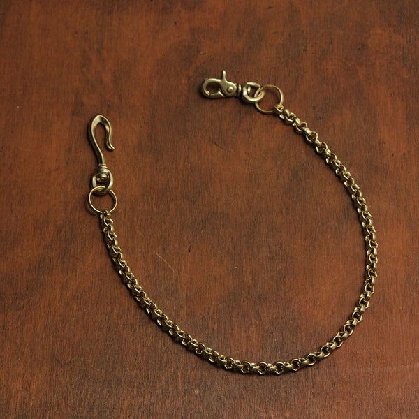 ウォレット チェーン 真鍮 ブラス ゴールド 細い メンズ 鎖