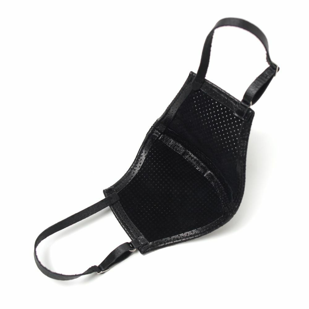 レザーカラスマスク パンチングレザー ブラック│メンズ革小物通販 S
