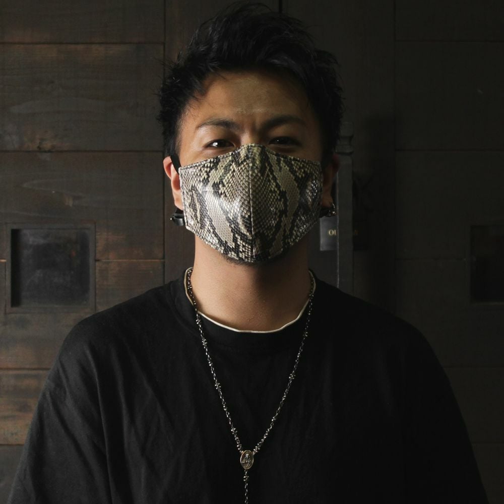 レザーブランドS'FACTORY「レザーカラスマスク パイソン」商品画像