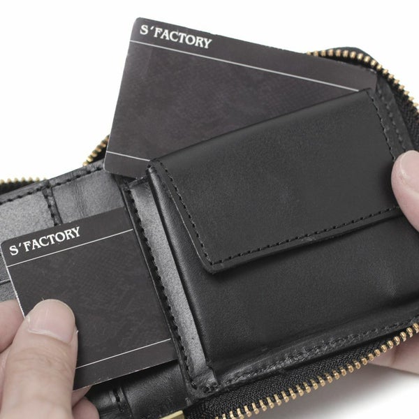 レザーブランド S'FACTORY「プレミアムショートウォレット レオパード(ヒョウ毛皮)」商品画像
