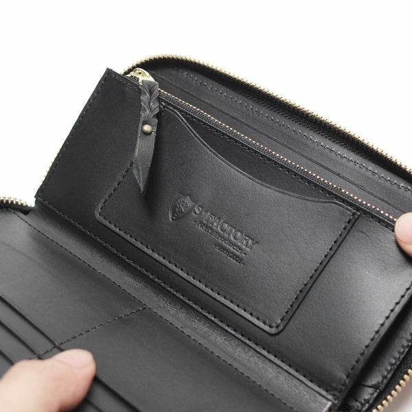 レザーブランドS'FACTORY「スリムファスナー ロング ウォレット ブラックパイソン（ヘビ革）」商品画像