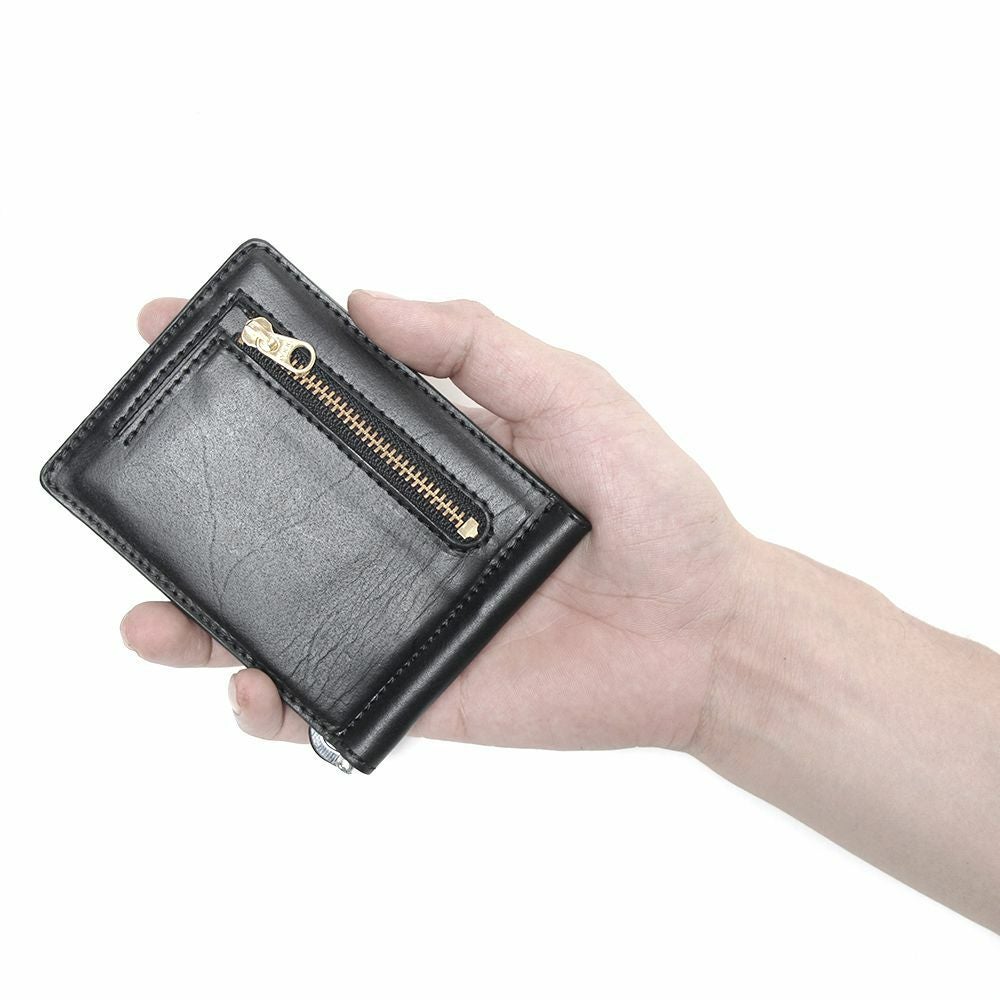スマート マネークリップ コインケース付き 栃木レザー ブラック（牛革