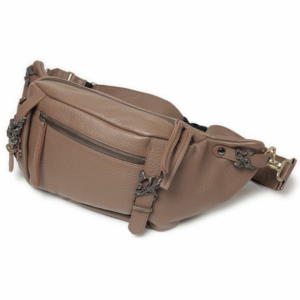 レザーブランドS'FACTORY BURNOUT ボディバッグ カウレザー ブラウン（牛革）