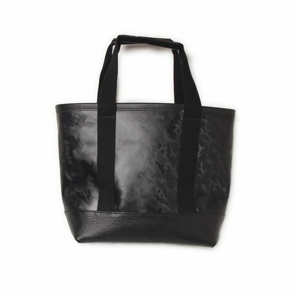 ミニトートバッグ ブラック カモフラ柄 カウレザー（牛革）