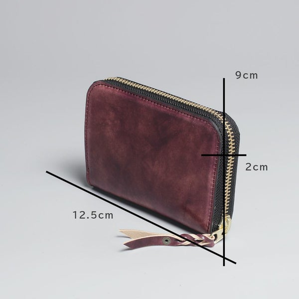 ファスナーミニウォレット ボルドー シェルコードバン（馬革）